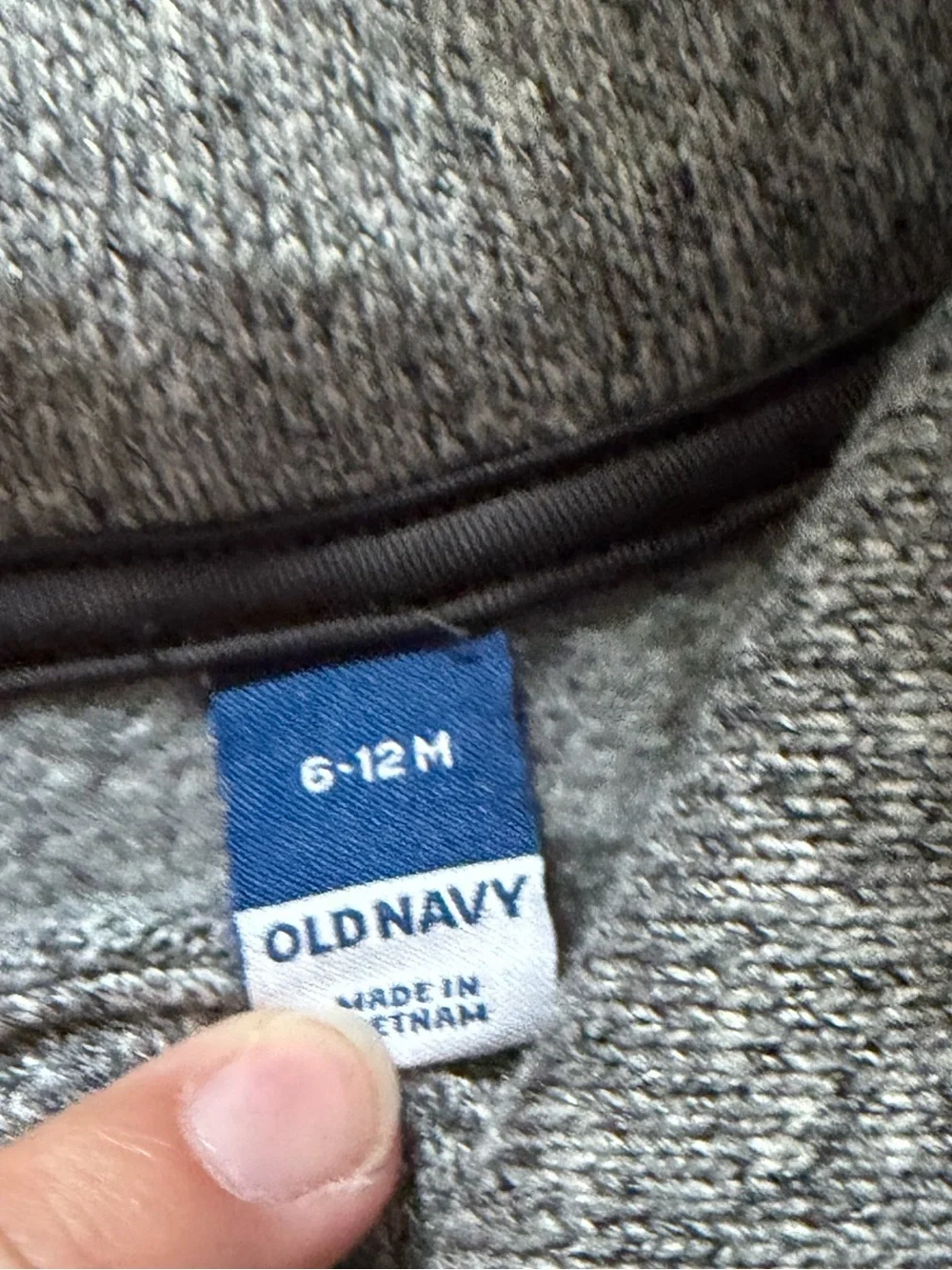 Old Navy Toddler Boys Gray Knit Shawl Collar Pullover Sweater Size 6-12m